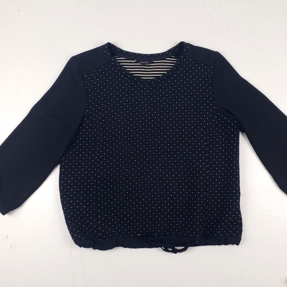 Womens Sz Medium - RW And Co. Black Quilted Sweater  GREAT Condition !